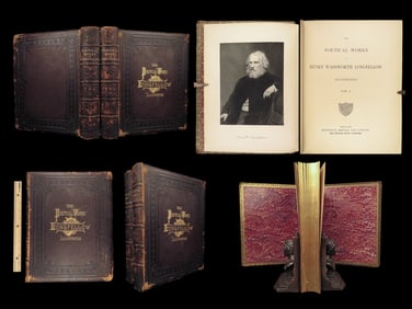 1880 Works of Wadsworth Longfellow Song of Hiawatha Golden Legend Miles Standish