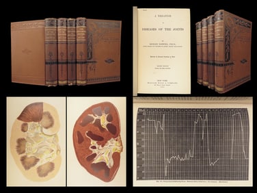 1881 Medical Book Lot Medicine Diseases Surgery Joint Health FEVERS Anatomy 4v