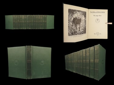 1899 Rudyard Kipling Complete Works Jungle Books Captain Courageous 15v