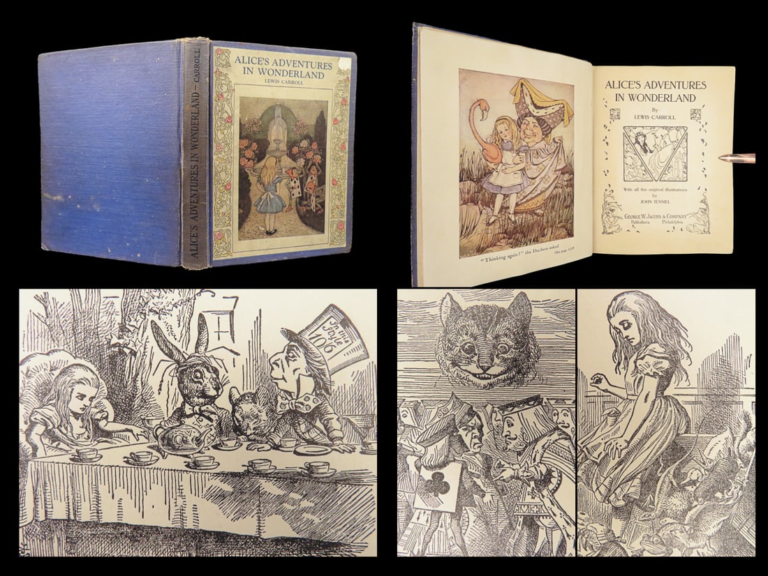 1925 Alice in Wonderland Carroll FAMOUS Tenniel ART Philadelphia Fantasy (1 of 10)