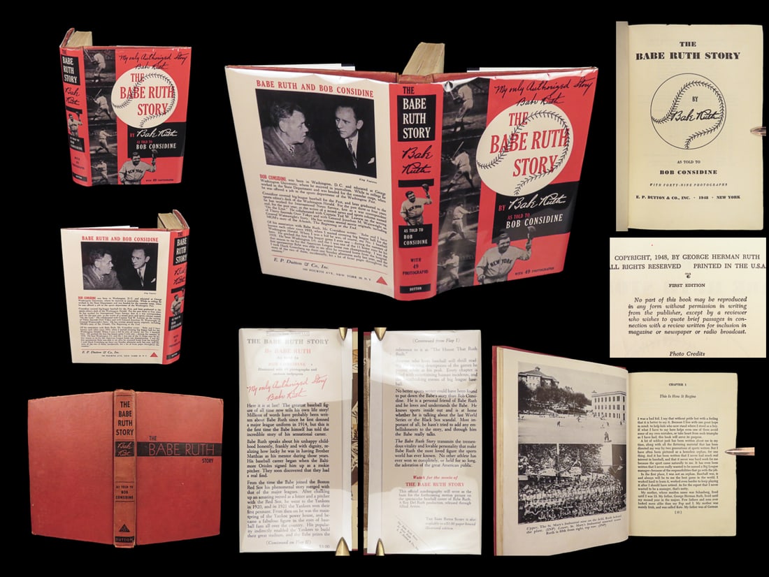 1948 Babe Ruth Story 1ed NY Yankees MLB Baseball World Series Considine Red Sox (1 of 10)
