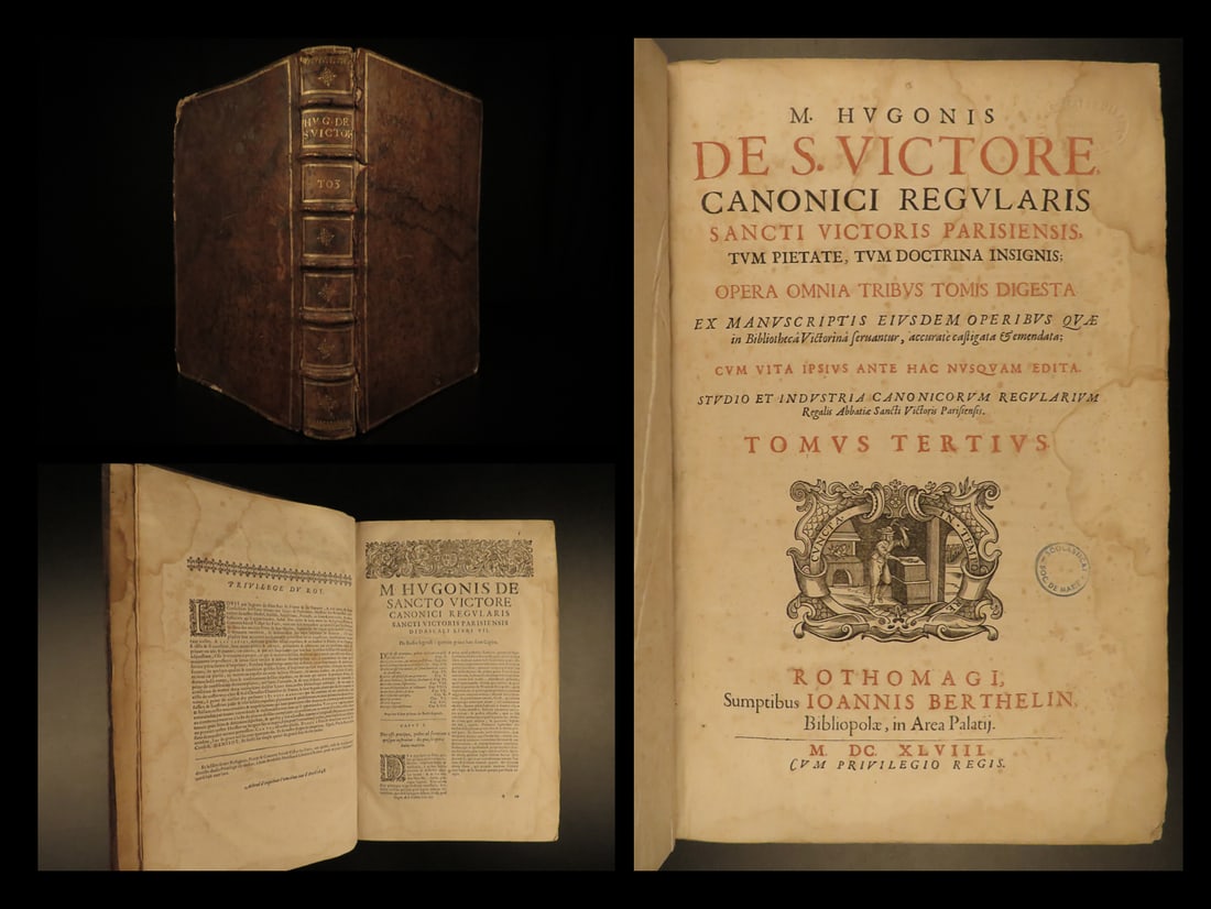 1648 Saxon Hugh Saint Victor Sacraments Medieval Bible Mysticism ANGELS Folio