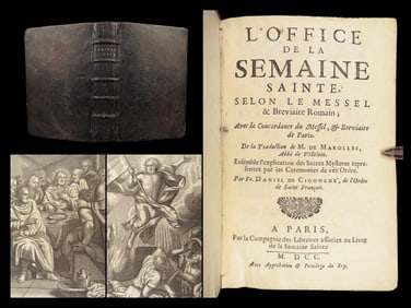 1700 Roman Missal Catholic Church Holy Week Liturgy Marolles French Latin
