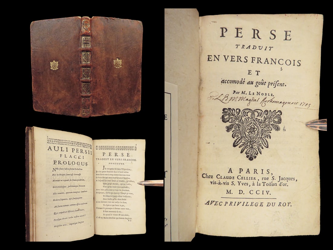 1704 Satires of PERSIUS by Eustache Noble 1st edition | French Political Satire< (1 of 20)