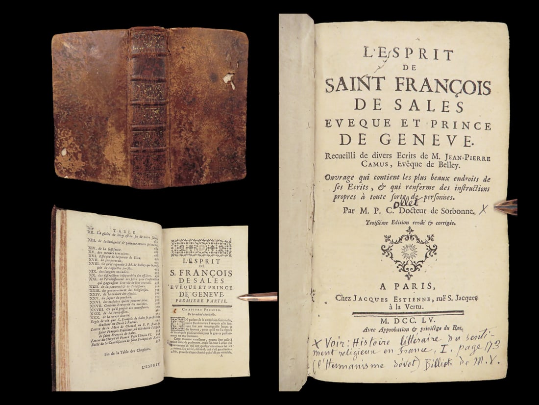 1755 Spirit of Saint Francis de Sales by Camus Bishop o Belley Catholic Geneva (1 of 10)