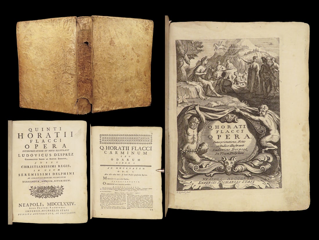 1774 Works of Horace ROMAN Lit Carpe Diem French Satires Odes Desprez Naples: 1774 Works of Horace ROMAN Lit Carpe Diem French Satires Odes Desprez Naples Horace was the most important Roman poet during the 1st-century BC. He composed satires, odes, epistles, and other poetic v