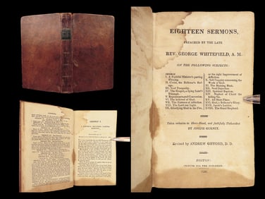 1820 George Whitefield Bible Sermons by Anglican on Repentance in New England