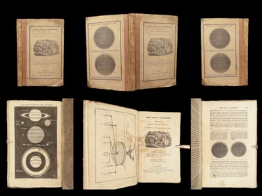 1831 1st First Book in Astronomy | Illustrated Solar System Globes Moon & Stars