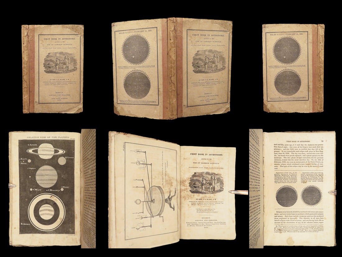1831 1st First Book in Astronomy | Illustrated Solar System Globes Moon & Stars (1 of 10)