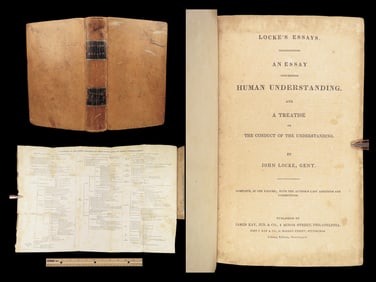 1844 John LOCKE Essay Concerning Human Understanding Philosophy Tabula Rasa