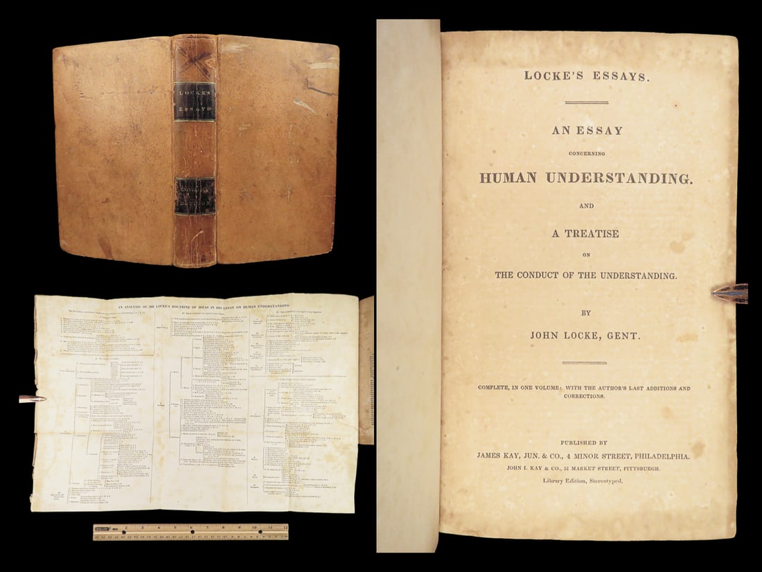 1844 John LOCKE Essay Concerning Human Understanding Philosophy Tabula Rasa (1 of 10)