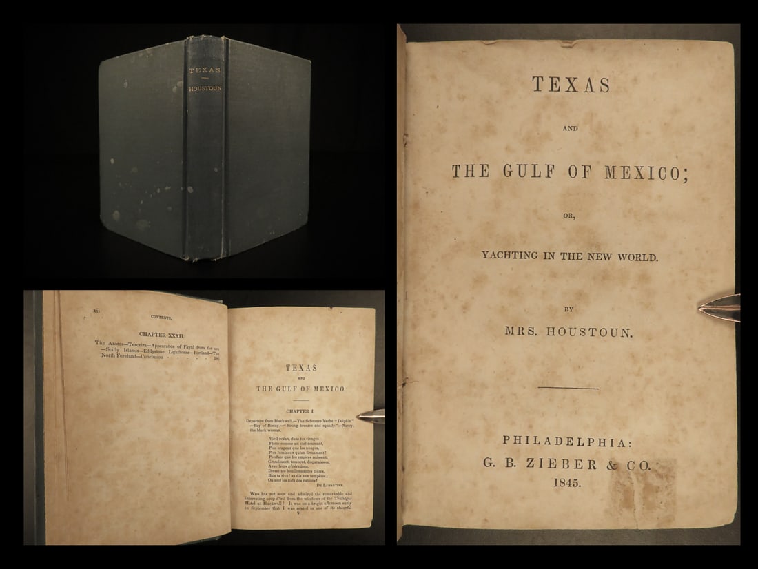 1845 HOUSTON 1st ed TEXAS and Gulf of Mexico Matilda Voyages New Orleans RARE: 1845 HOUSTON 1st ed TEXAS and Gulf of Mexico Matilda Voyages New Orleans RARE Matilda Houstoun was a 19th-century travel writer best-known for her work Texas and the Gulf of Mexico. In 1842, Houstoun 