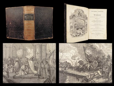 1849 Pictorial History of World by Frost | Egypt Pyramids Ottoman Early America