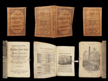 1857 American RAILROADS 1st Seaboard Towns from Boston to Portland New England