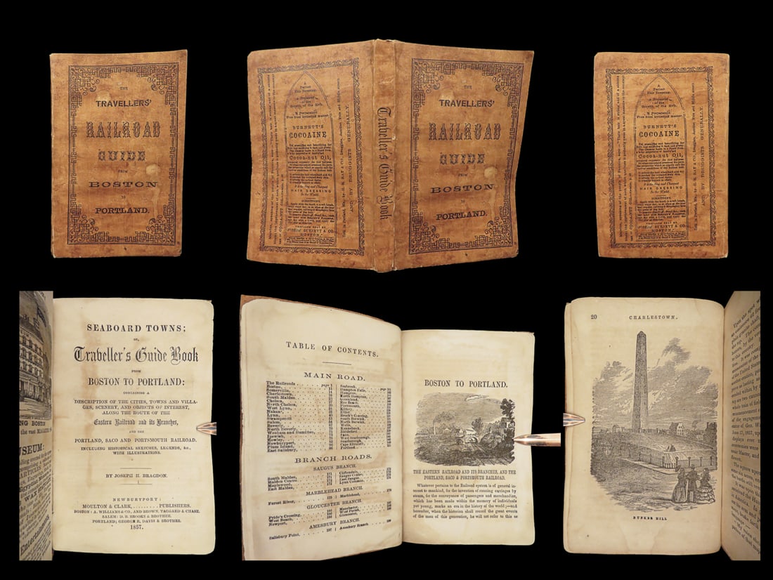 1857 American RAILROADS 1st Seaboard Towns from Boston to Portland New England: 1857 American RAILROADS 1st Seaboard Towns from Boston to Portland New England The Story: In the mid-19th-century, the United States began petitioning for more railroads to be built across New England