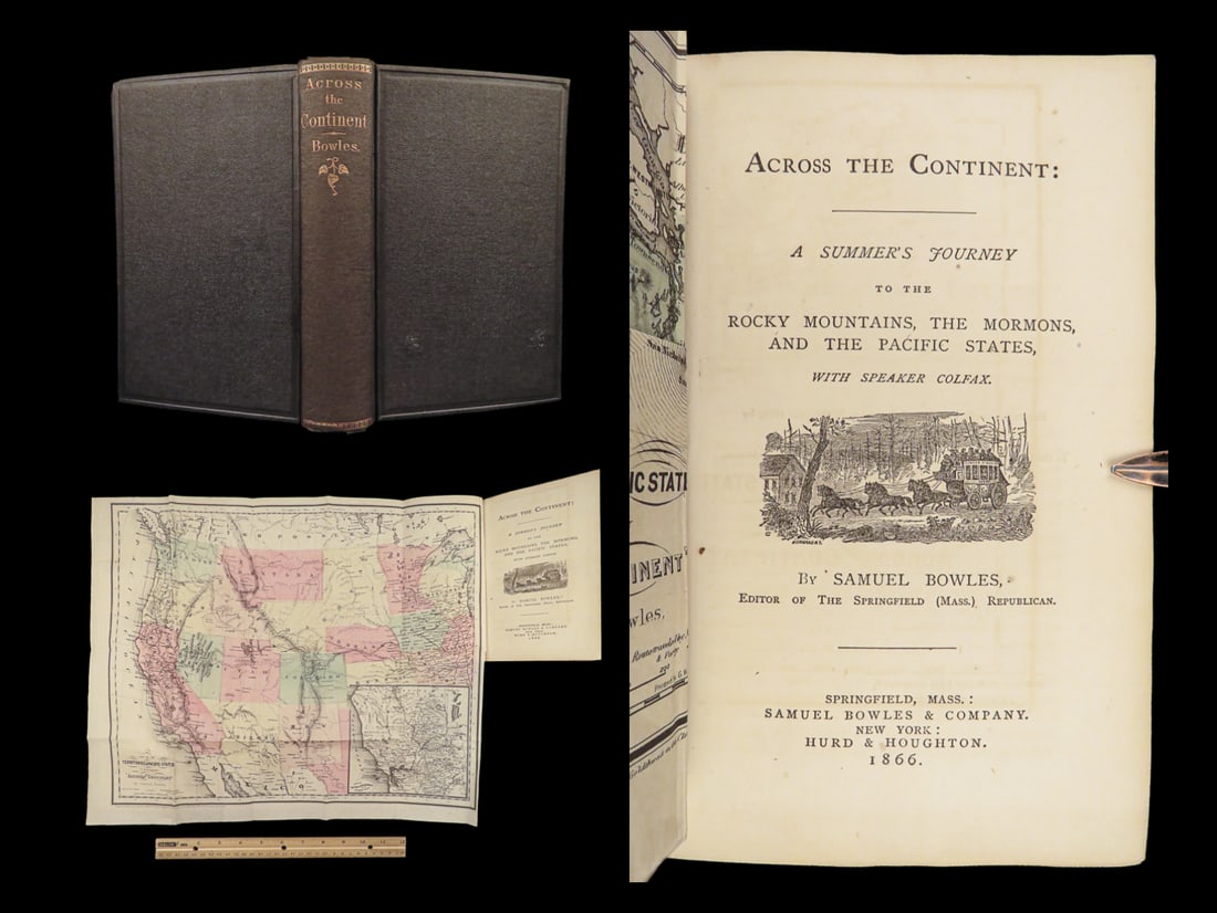 1866 Across the Continent by Bowles | Travels MAP Mormon INDIAN California (1 of 10)