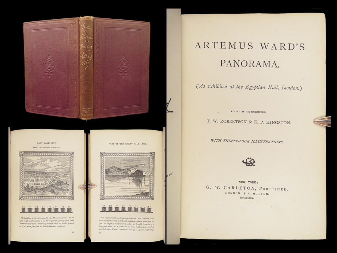 1869 STAND UP Comedy 1st Artemus Ward Panorama of American WEST Utah Mormons (1 of 10)