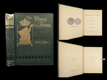 1882 Mark Twain 1st The Prince and Pauper Illustrated Humor Literature RARE