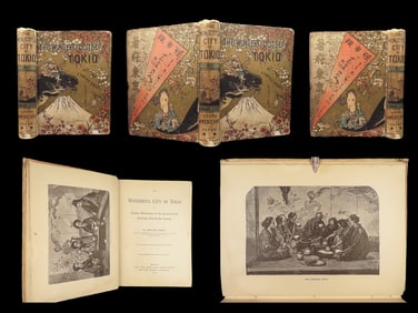 1883 TOKYO Japan 1st Illustrated Japanese City of Tokio Meiji Greey RARE
