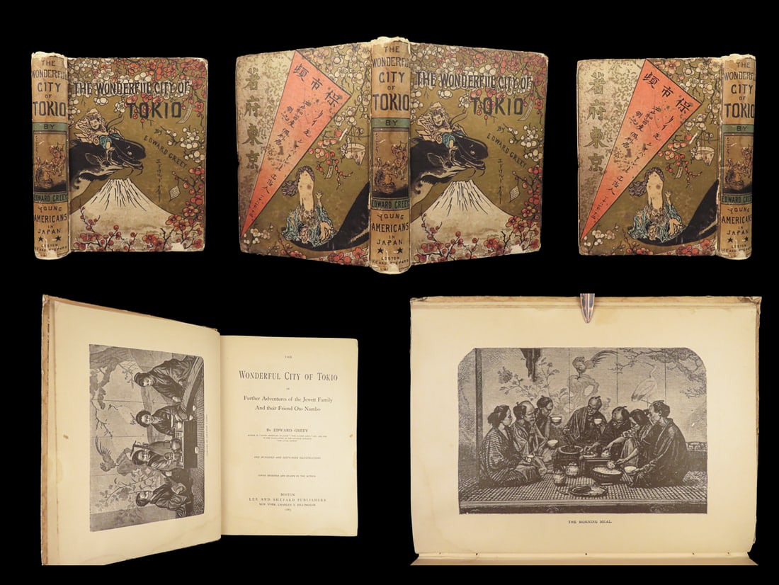 1883 TOKYO Japan 1st Illustrated Japanese City of Tokio Meiji Greey RARE (1 of 10)