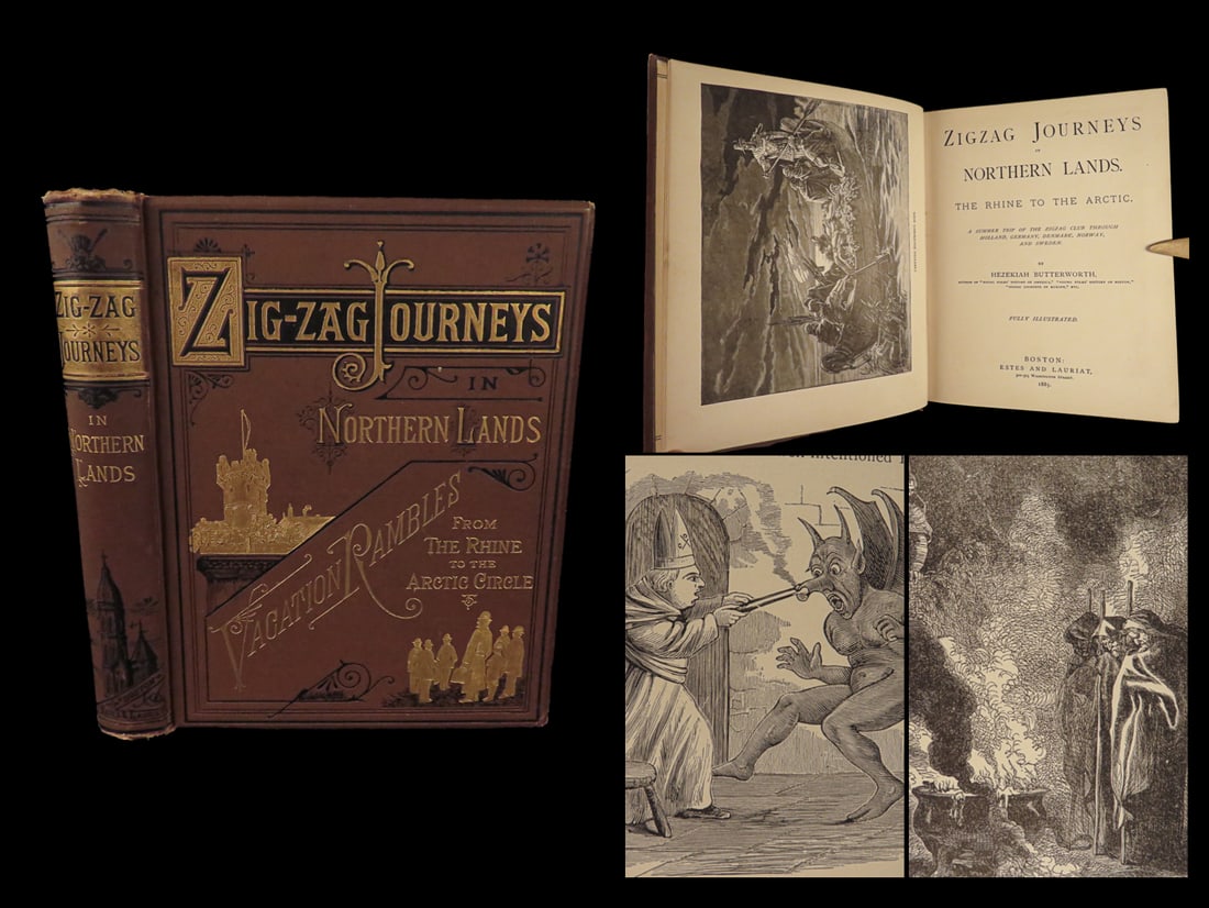 1885 RHINE 1st Voyages Illustrated Europe Arctic NORWAY Holland Sweden Zigzag (1 of 10)