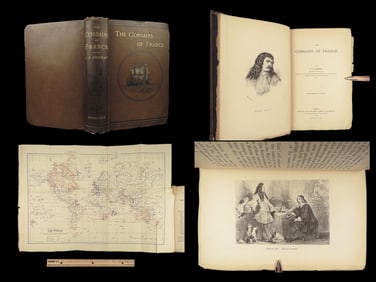 1887 Corsairs of France 1st by Norman | Jean Bart & Jacques Cassard w/ HUGE MAP