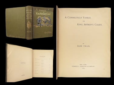 1889 Mark TWAIN 1st edition Connecticut Yankee in King Arthurs Court RARE
