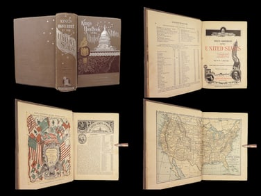 1892 Kings United States Handbook 1st w/ 2000+ Illustrations & MAPS Gettysburg