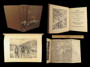 1897 Alaska & Klondike 1st Gold Fields Mining Canada Eskimo INDIANS Slavery MAP