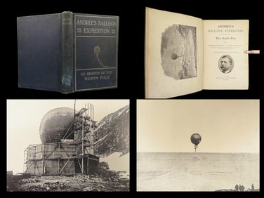 1898 Andree North Pole Voyage BALLOON Expedition SWEDEN Lapland Illustrated
