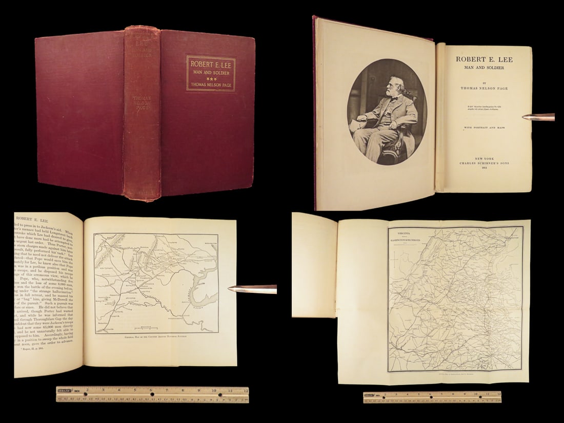 1911 Robert E Lee 1st Man & Soldier by Page Civil WAR Battles MAPS Illustrated (1 of 10)