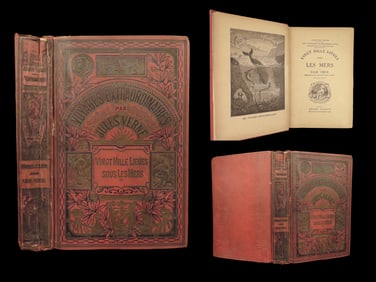 1920 Jules Verne 20000 Leagues Under Sea French Illustrated Hachette Submarines