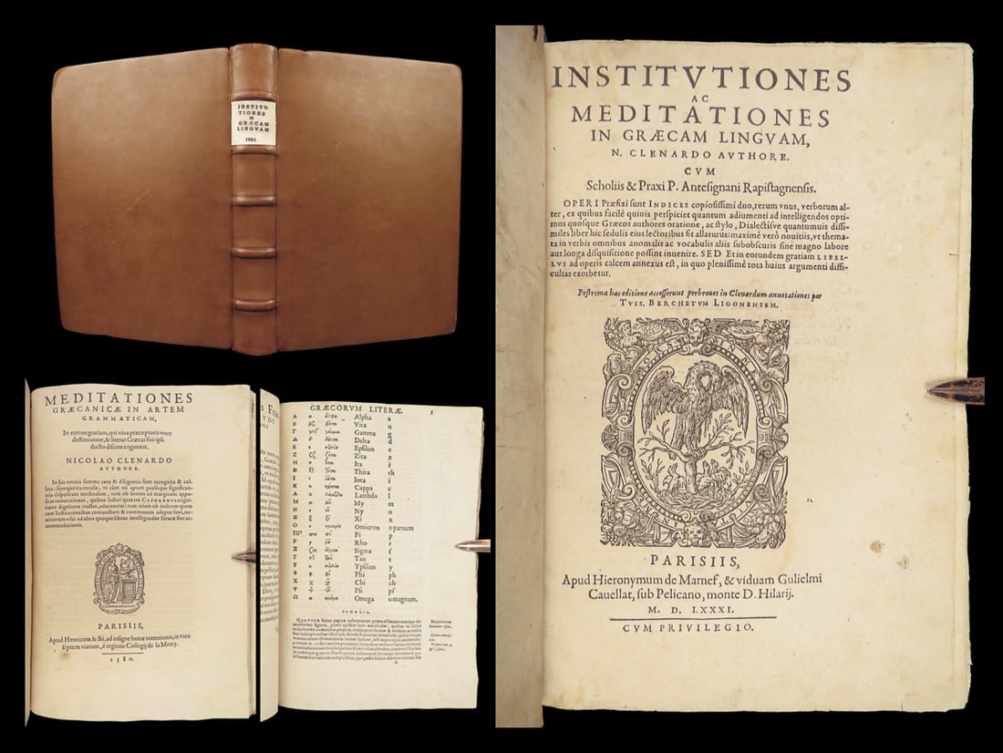1581 GREEK Grammar Institutions & Meditations by Nicolas Cleynaerts Clenard (1 of 10)