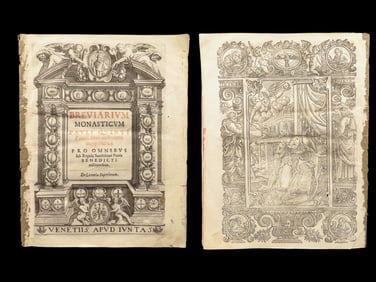 1624 Breviarium Monasticum Catholic Church Prayers & Hymns Liturgies ART