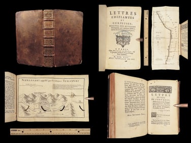 1708 JESUIT Voyages 1st Lettres Edifiantes | in CHINA & Peru MAPS Nagasaki Japan