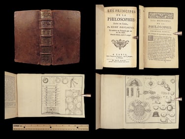 1724 Principles of Philosophy by Rene Descartes | Les Principes Osmont