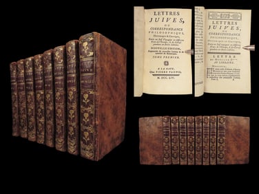 1754 Jewish Letters by dArgens Boyer | Hebrew Philosophy & Montesquieu Politics