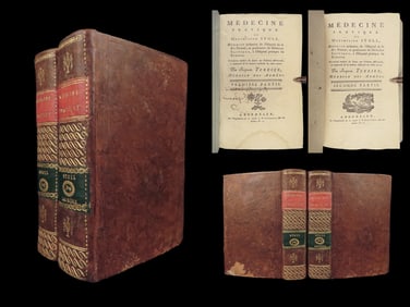 1790 Works of Maximilian Stoll | MEDICINE Aphorisms Fevers Percussion French 2v