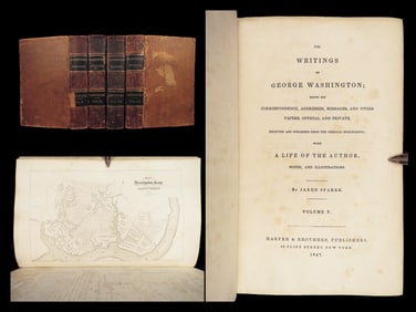 1847 Writings of George Washington by Jared Sparks |  Illustrated Letters Maps 4v