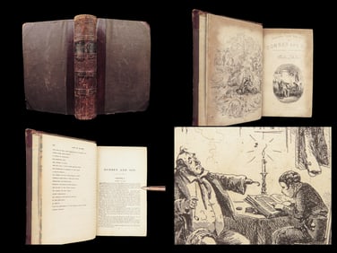 1848 Charles Dickens 1st Dombey & Son English Literature Illustrated Phiz ART