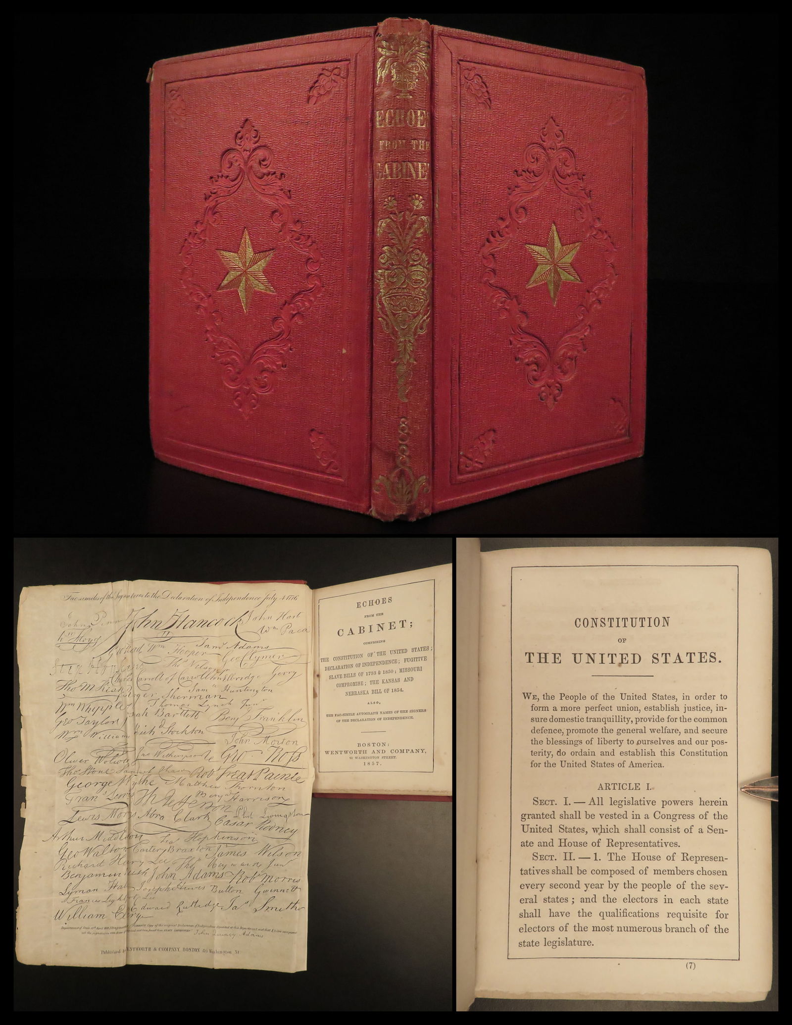 1857 US Documents Constitution Declaration SIGNERS Fugitive Slave Bills Slavery (1 of 20)