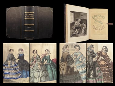 1857 Graham Illustrated Magazine 1st Bryant Illustrated Fashion Tennyson 2in1