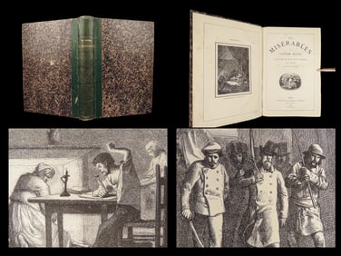 1865 Les Misérables by Victor HUGO French Literature w/ Gustave Brion ART