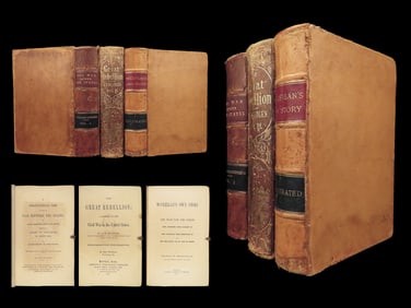 1866 3v Civil War Book Lot George McClellan Own Story Headley Great Rebellion