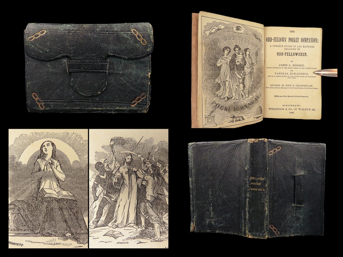 1866 Odd Fellows Pocket Companion by James Ridgely | Freemason & Masonic Rites (1 of 10)