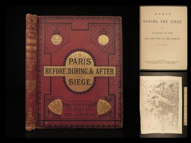 1871 Paris Commune During Franco-Prussian WAR France CASTLES Illustrated MAPS