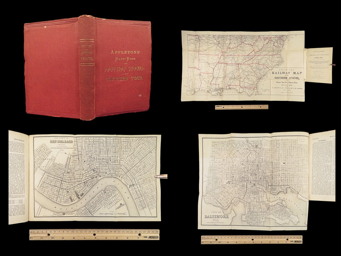 1874 Illustrated ATLAS Travelers Guide MAPS TEXAS Maryland Virginia Kentucky (1 of 10)