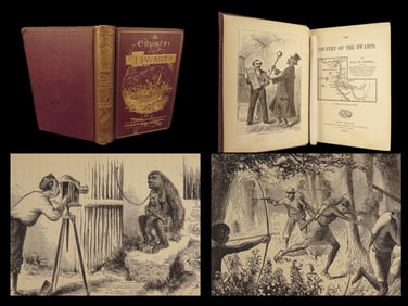 1876 Country of Dwarfs du Chaillu Illustrated Pygmy AFRICA Superstition Gorillas