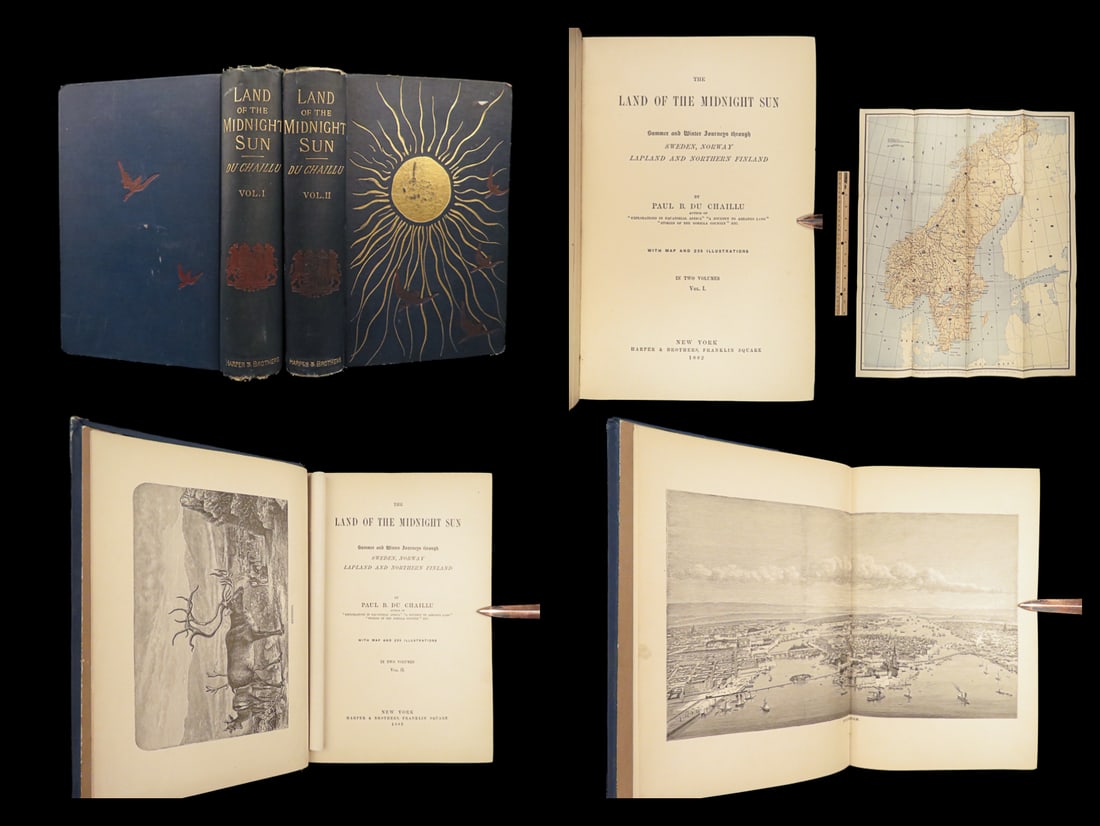 1882 VIKING Land of Midnight Sun by Paul Chaillu | Scandinavia Norway 2v (1 of 10)