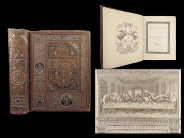 1883 STUNNING New Testament BIBLE Old Master ART Raphael Da Vinci Paintings 1st